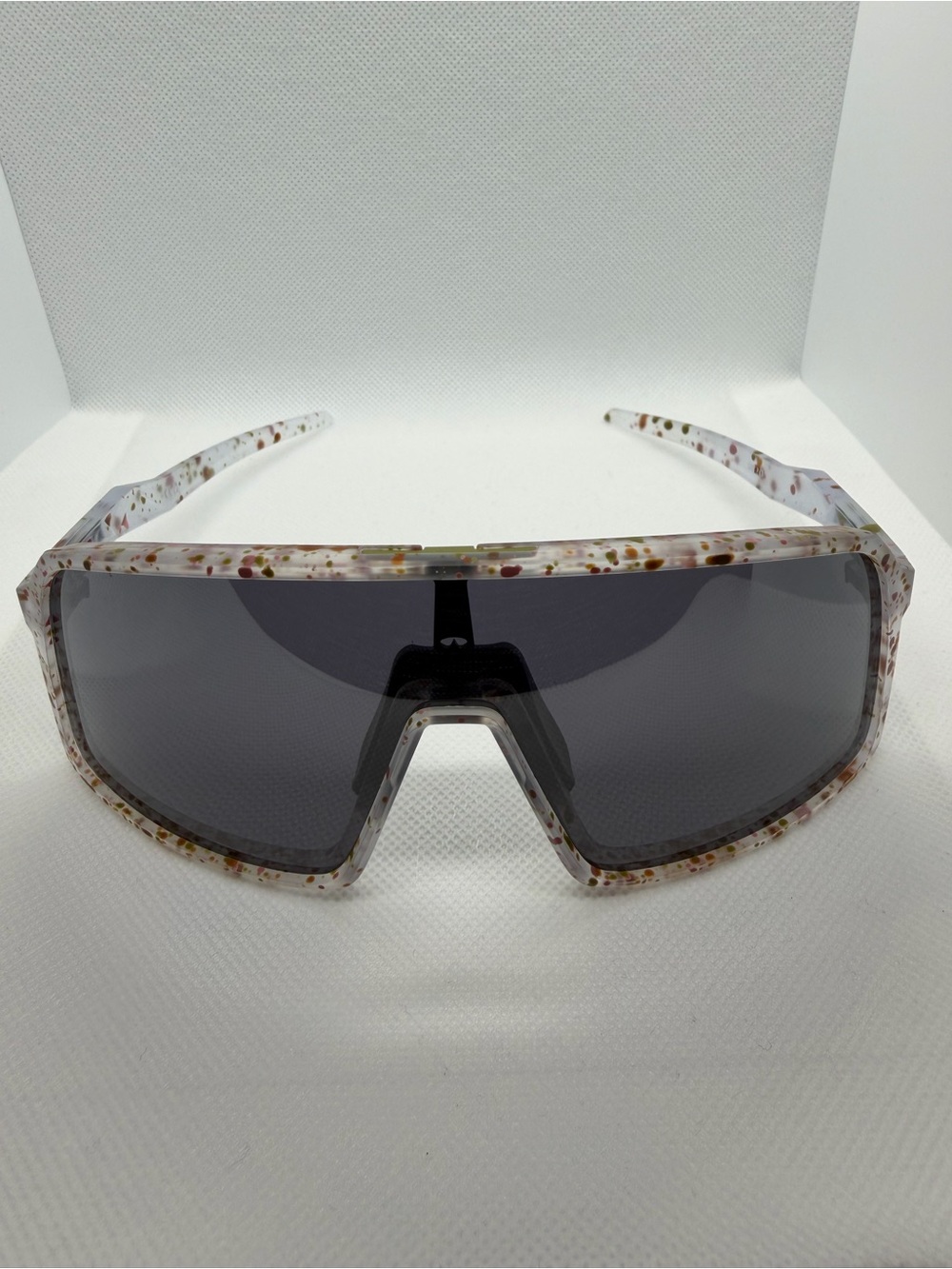 Oakley Sutro  White Fleck Shield with Dark Gray Lens